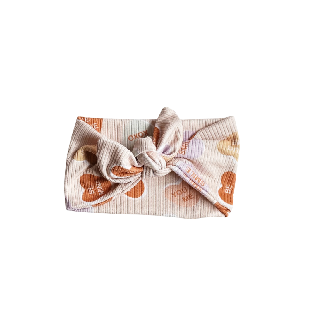 Babe Knotted Headband | Convo Hearts Ribbed