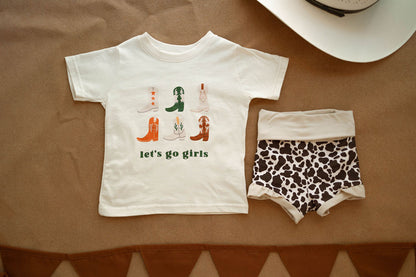 Ruffle Shortie - Cow Print