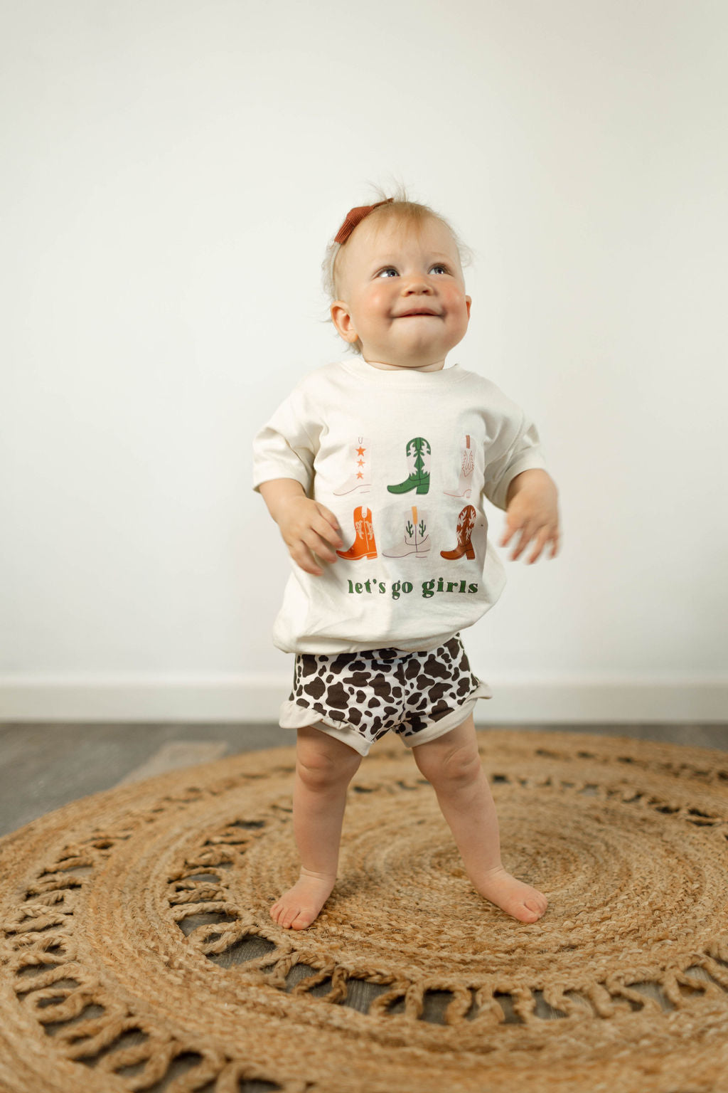 Ruffle Shortie - Cow Print