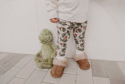 PREORDER | Handmade Leggings | Santa Grinch