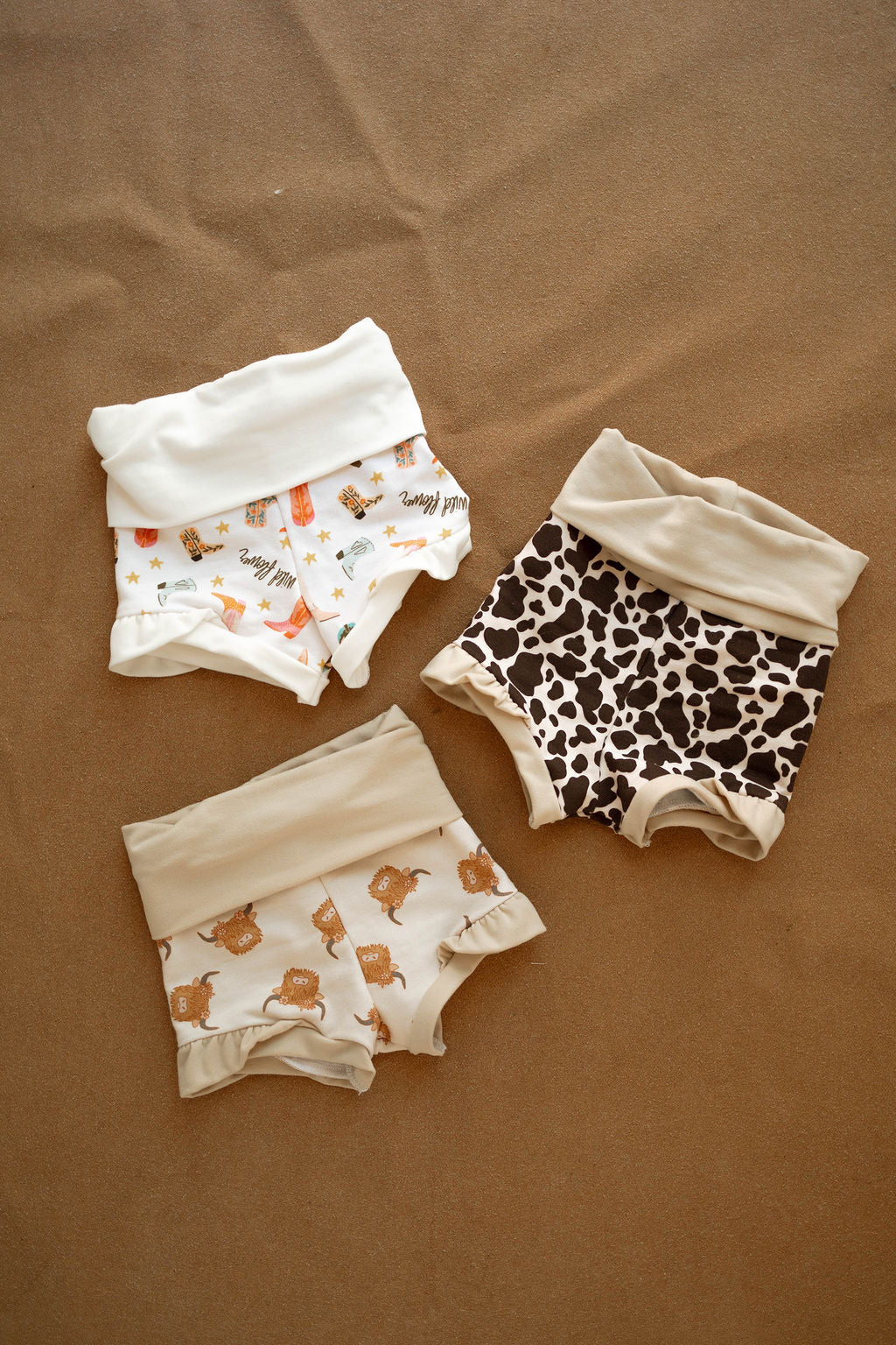 Ruffle Shortie - Cow Print