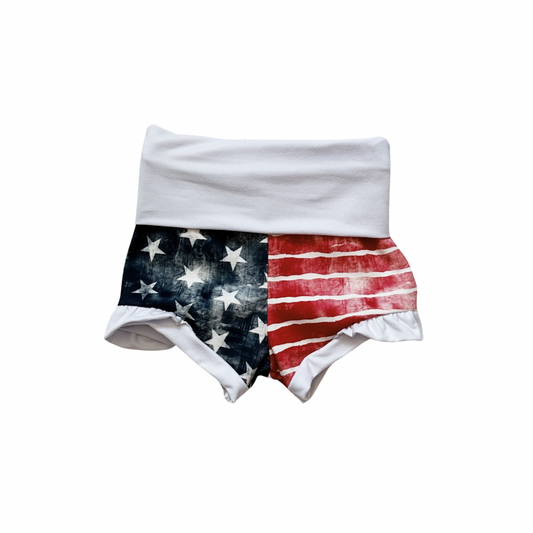 LOW INVENTORY Ruffle Shortie - Stars + Stripes