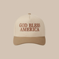 ADULT HAT | God Bless American | Tan