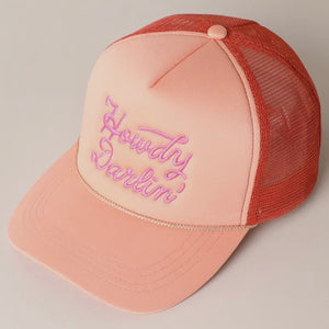 Embroidered Hat | Howdy Darlin’ on Peach