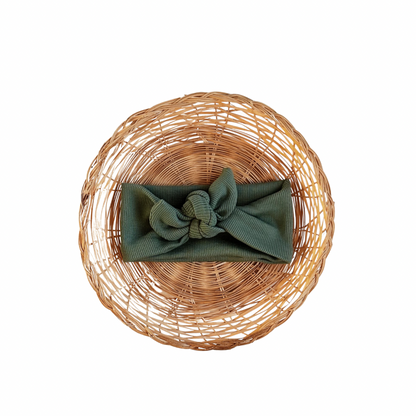 Babe Knotted Headband | Kelly Green Ribbed