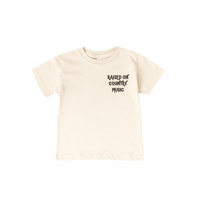 100% FINE Cotton TEE | Raised on Country Music | front & back