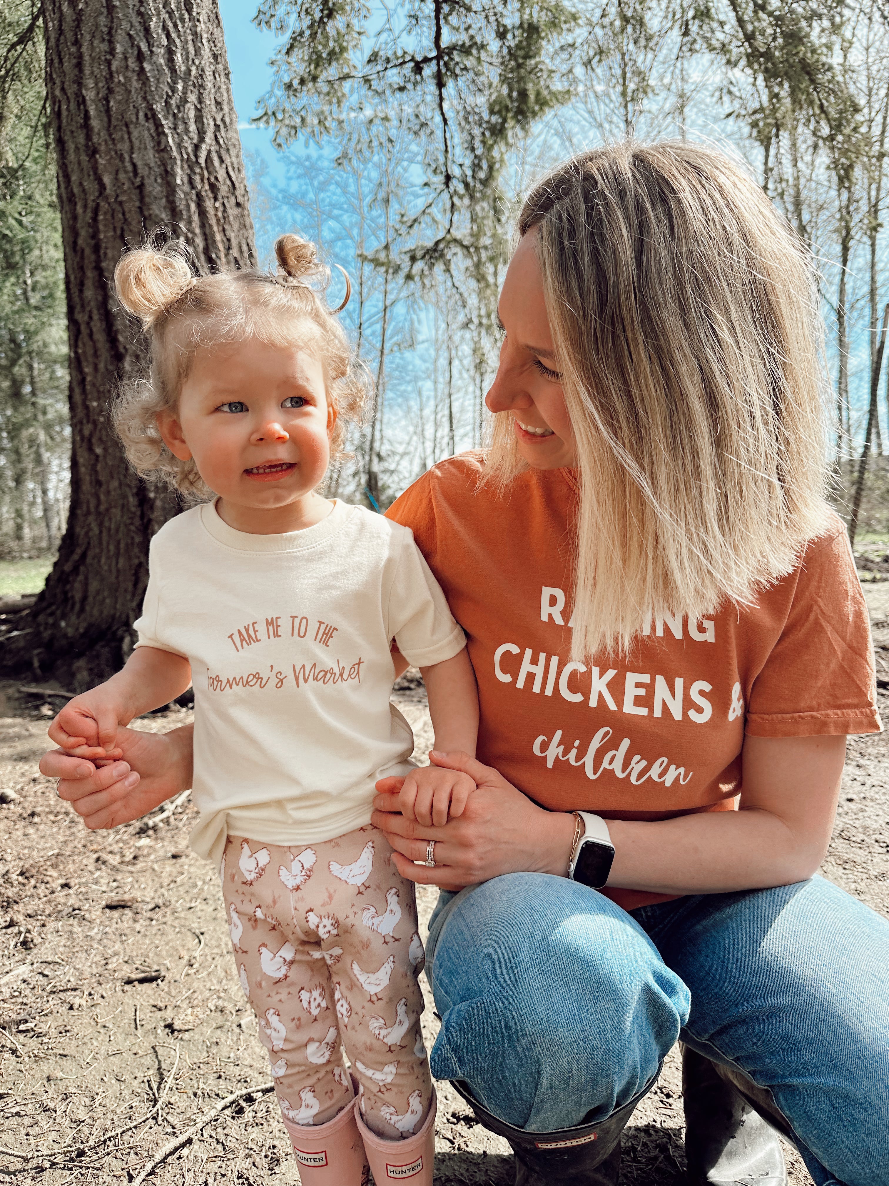 French Terry Leggings | Chickens
