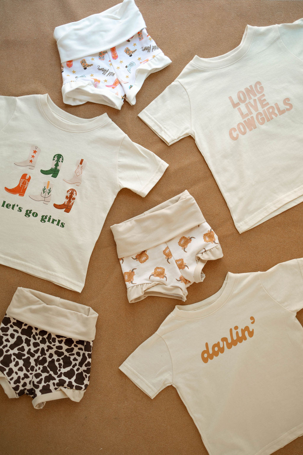 Ruffle Shortie - Cow Print