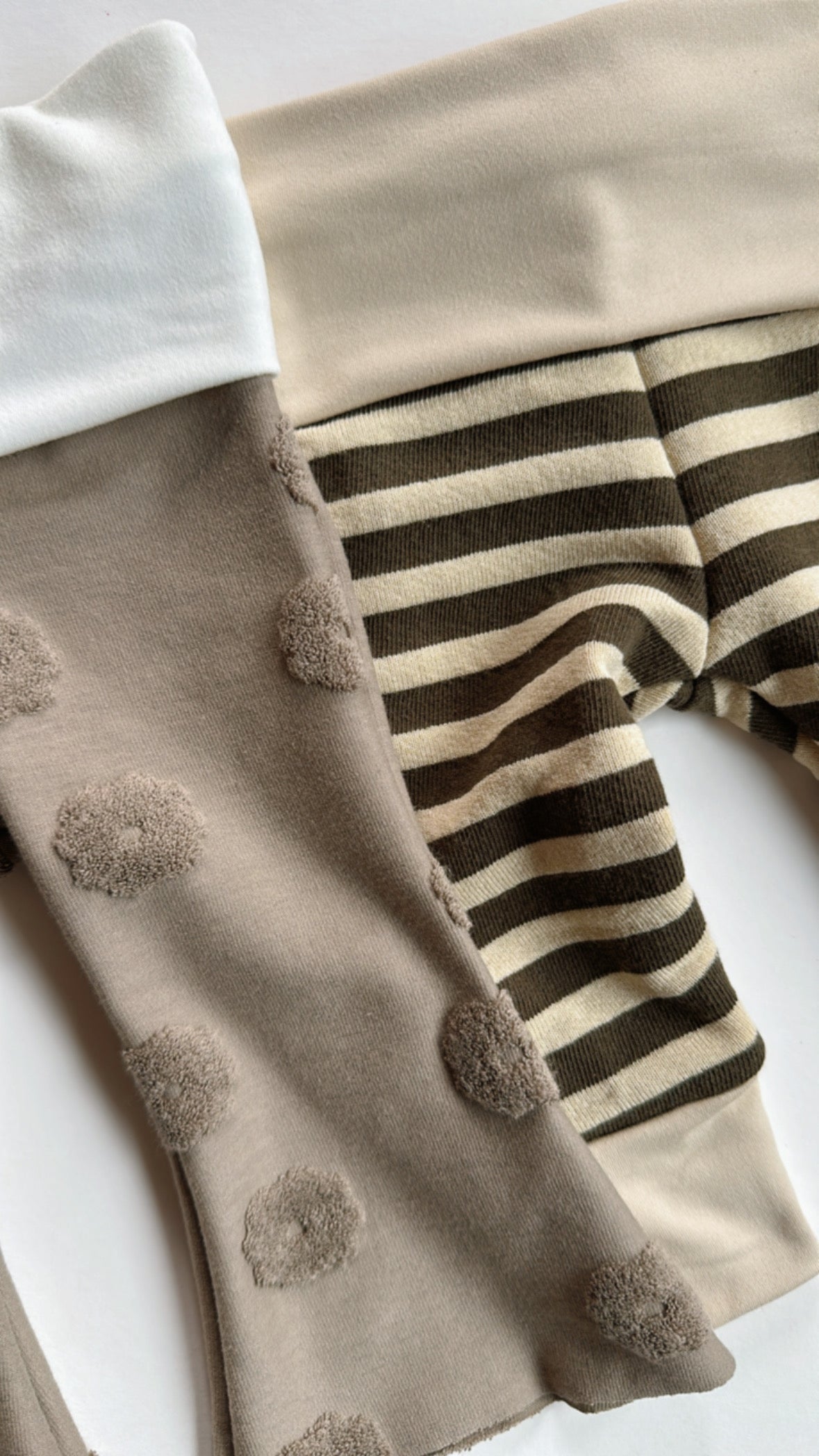 Handmade Leggings | Brown Stripe on Cream
