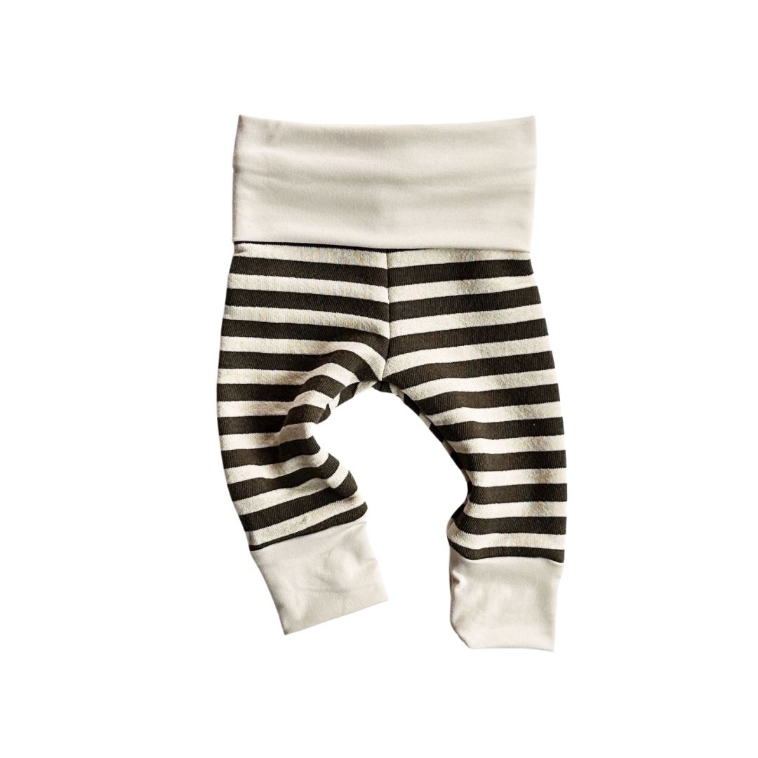 Handmade Leggings | Brown Stripe on Cream