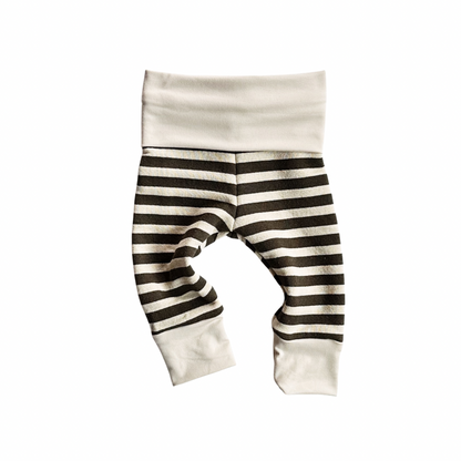 Handmade Leggings | Brown Stripe on Cream