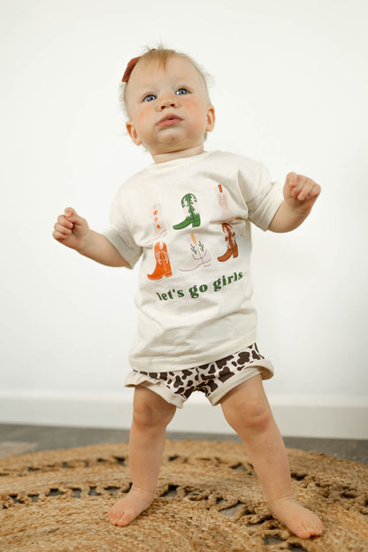 Ruffle Shortie - Cow Print