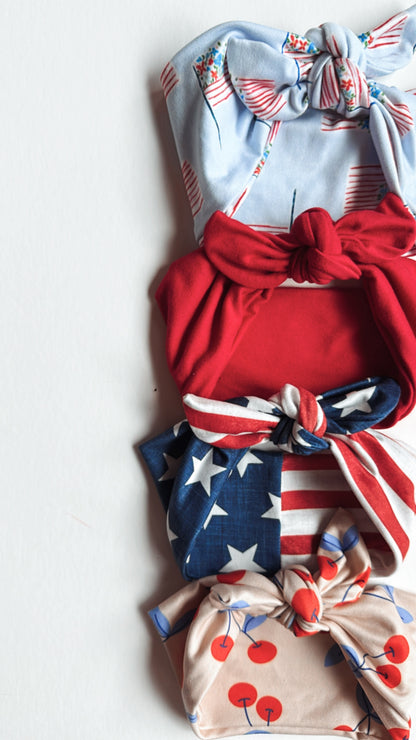 Babe or Adult Knotted Headband | Floral Flag