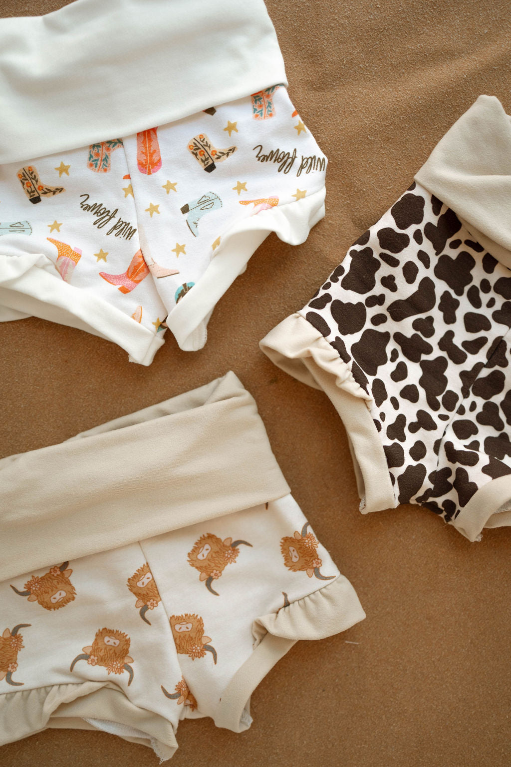 Ruffle Shortie - Cow Print
