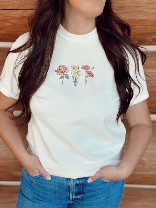 Birth Flower Tee | Adult | Customizable