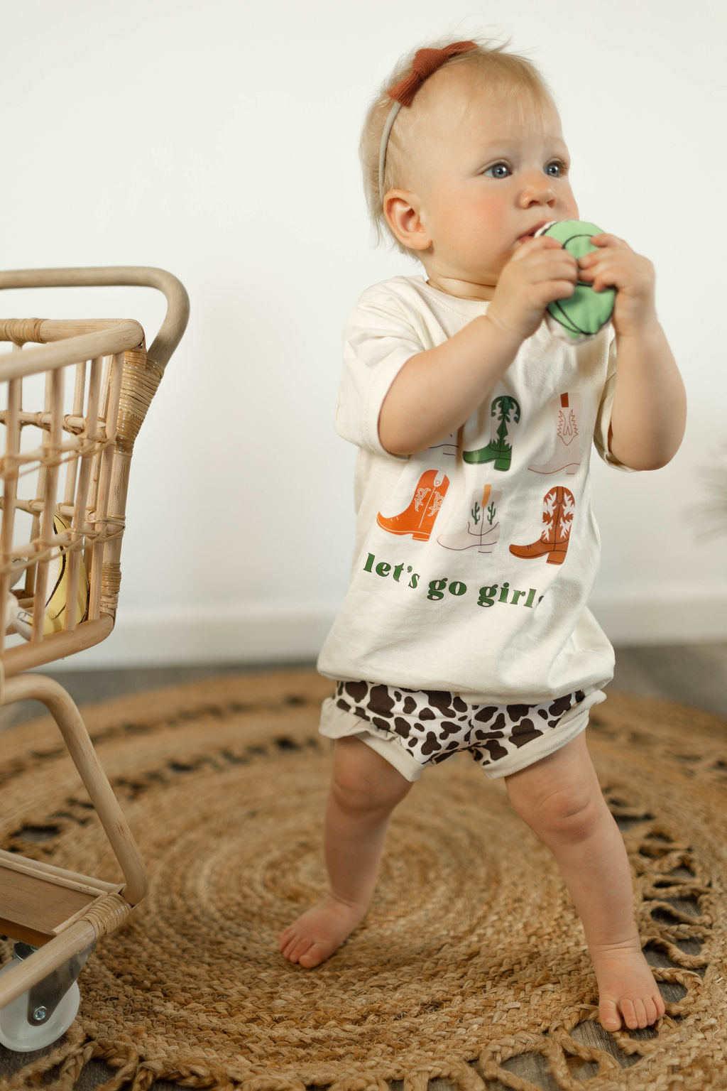 Ruffle Shortie - Cow Print