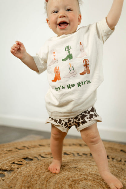 Ruffle Shortie - Cow Print