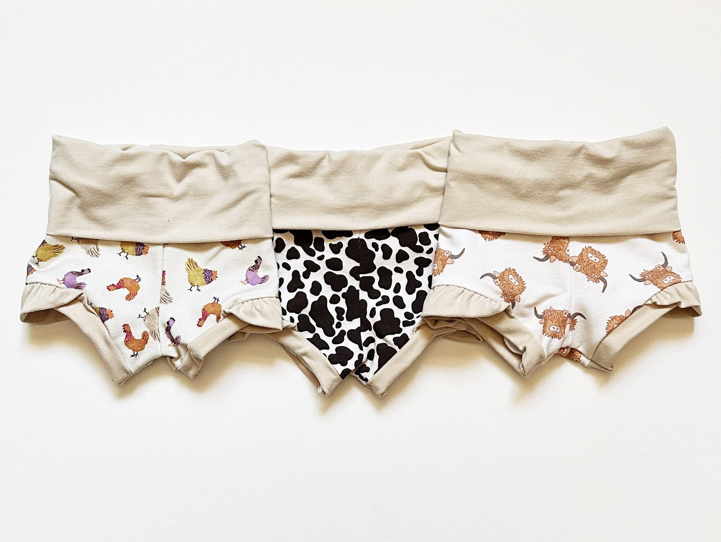Ruffle Shortie - Cow Print
