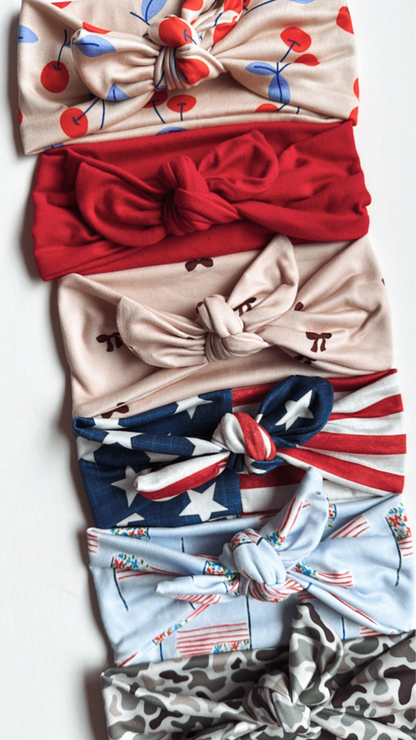 Babe or Adult Knotted Headband | Floral Flag