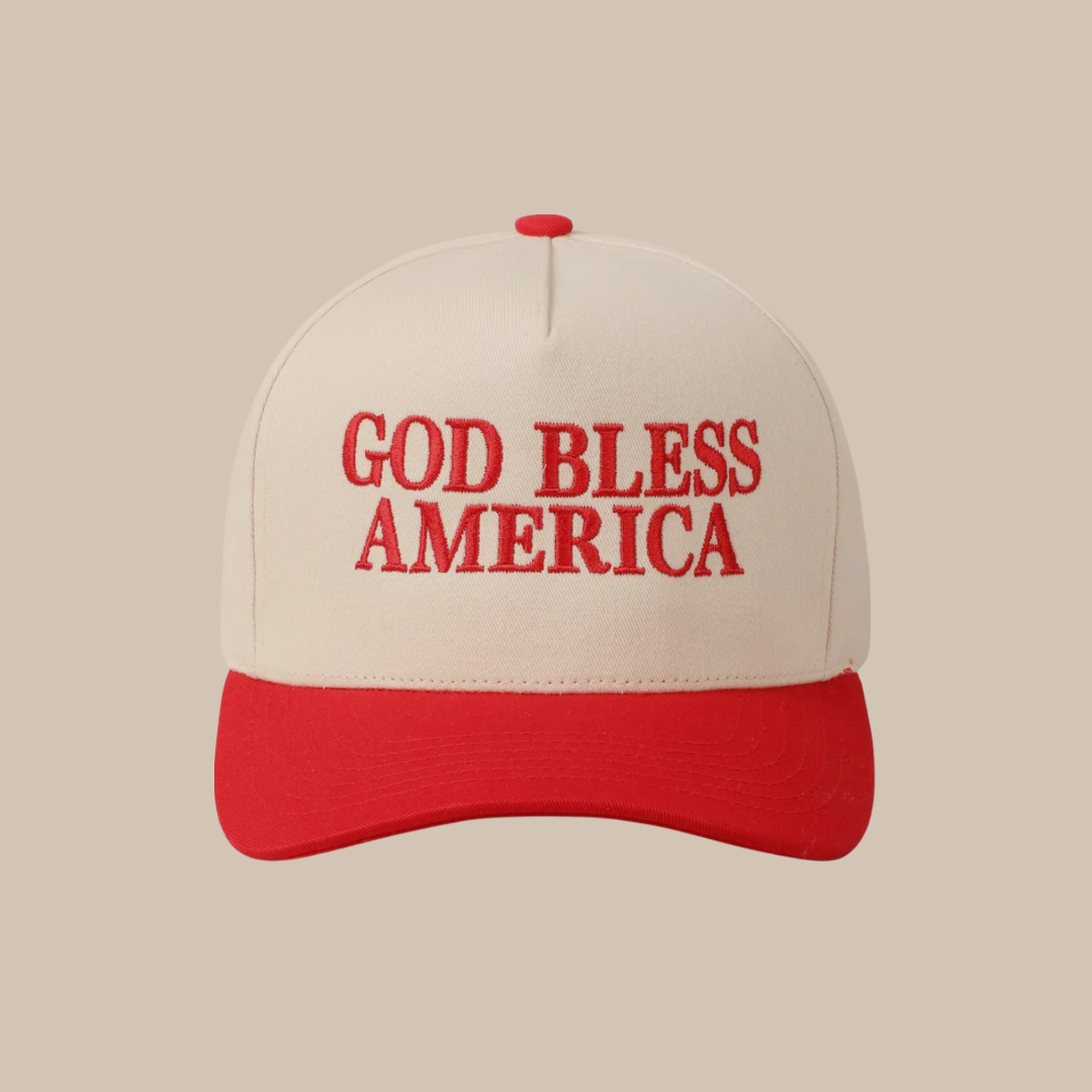 ADULT HAT | God Bless America | Red
